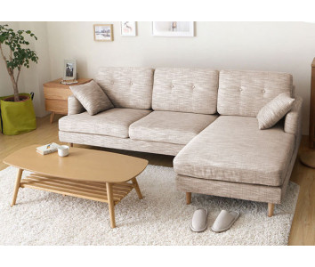 Ghế sofa góc bọc vải bố đẹp cho phòng khách